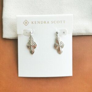 Kendra Scott Abbie Silver Metal Drop Earrings Trendy Jewelry